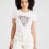 GUESS Tricou 'CHERRY FLOWER'  turcoaz / maro / roz pastel / roz deschis