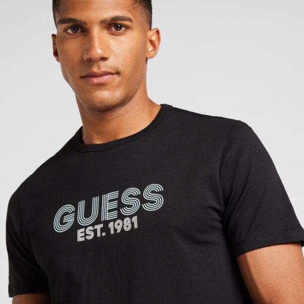 GUESS Tricou 'CLASSIC'  negru / alb preţ