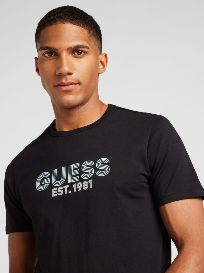 GUESS Tricou 'CLASSIC'  negru / alb preţ