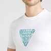 GUESS Tricou  albastru / alb