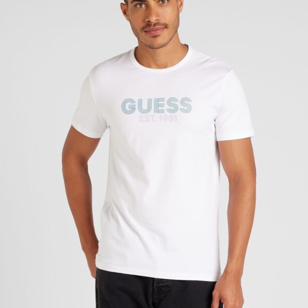 GUESS Tricou  albastru deschis / alb preţ