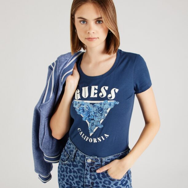 GUESS Tricou  albastru deschis / albastru închis / alb