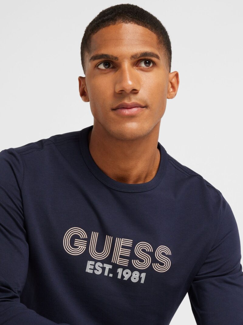 GUESS Tricou  bej deschis / bleumarin / alb preţ