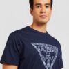 GUESS Tricou  bleumarin / albastru deschis