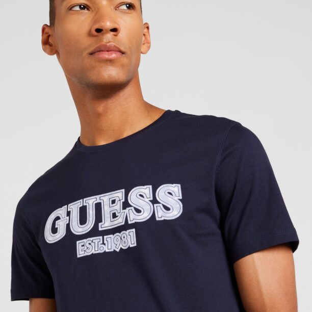 GUESS Tricou  bleumarin / albastru deschis / alb