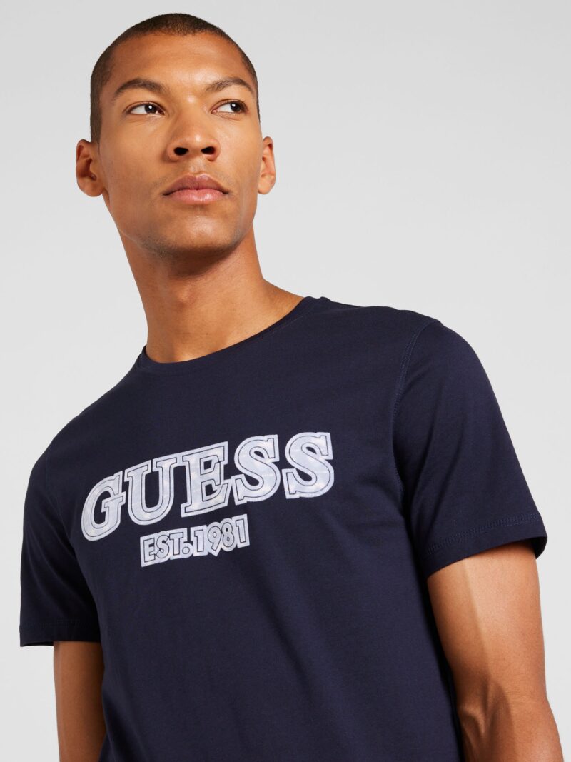 GUESS Tricou  bleumarin / albastru deschis / alb