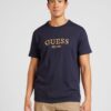 GUESS Tricou  bleumarin / galben curry