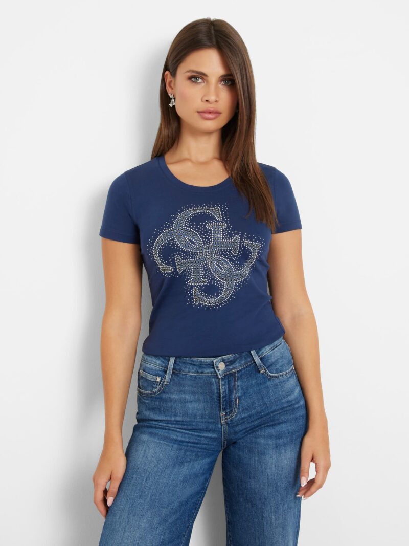 GUESS Tricou  bleumarin / gri argintiu / negru