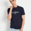 GUESS Tricou  bleumarin / verde / alb murdar