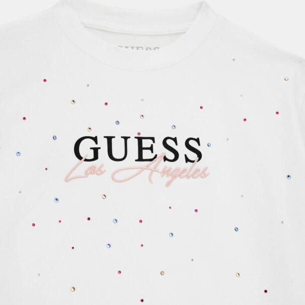 GUESS Tricou  crem / negru / alb preţ