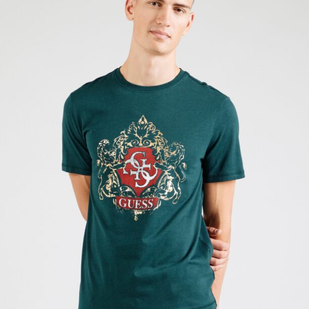 GUESS Tricou  galben deschis / verde smarald / roșu / alb murdar