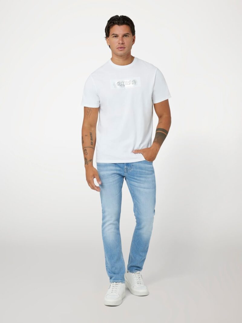 GUESS Tricou  gri argintiu / alb preţ