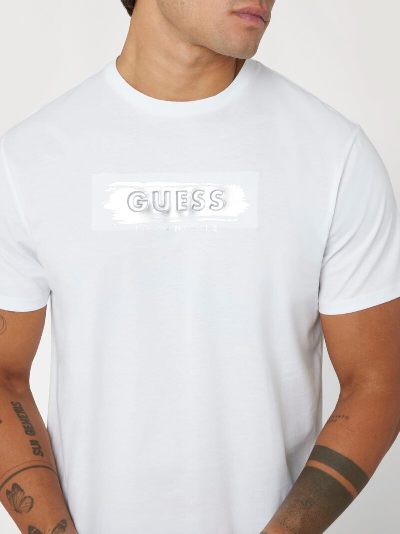 Preţ GUESS Tricou  gri argintiu / alb