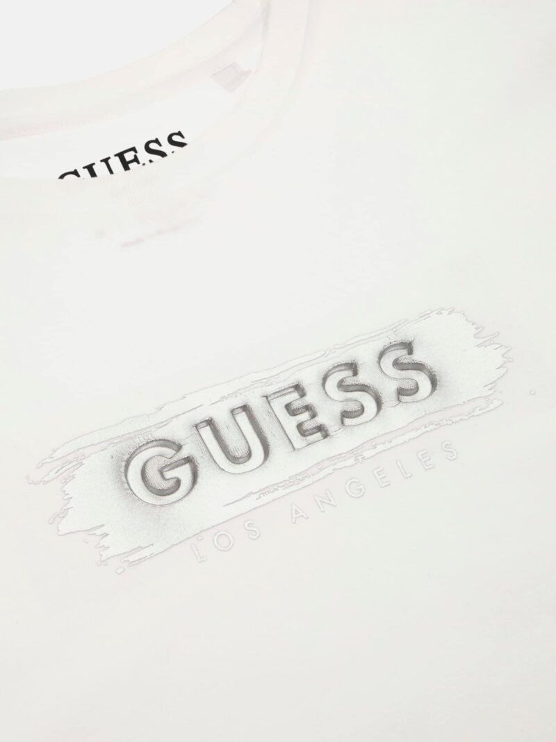 Original GUESS Tricou  gri argintiu / alb