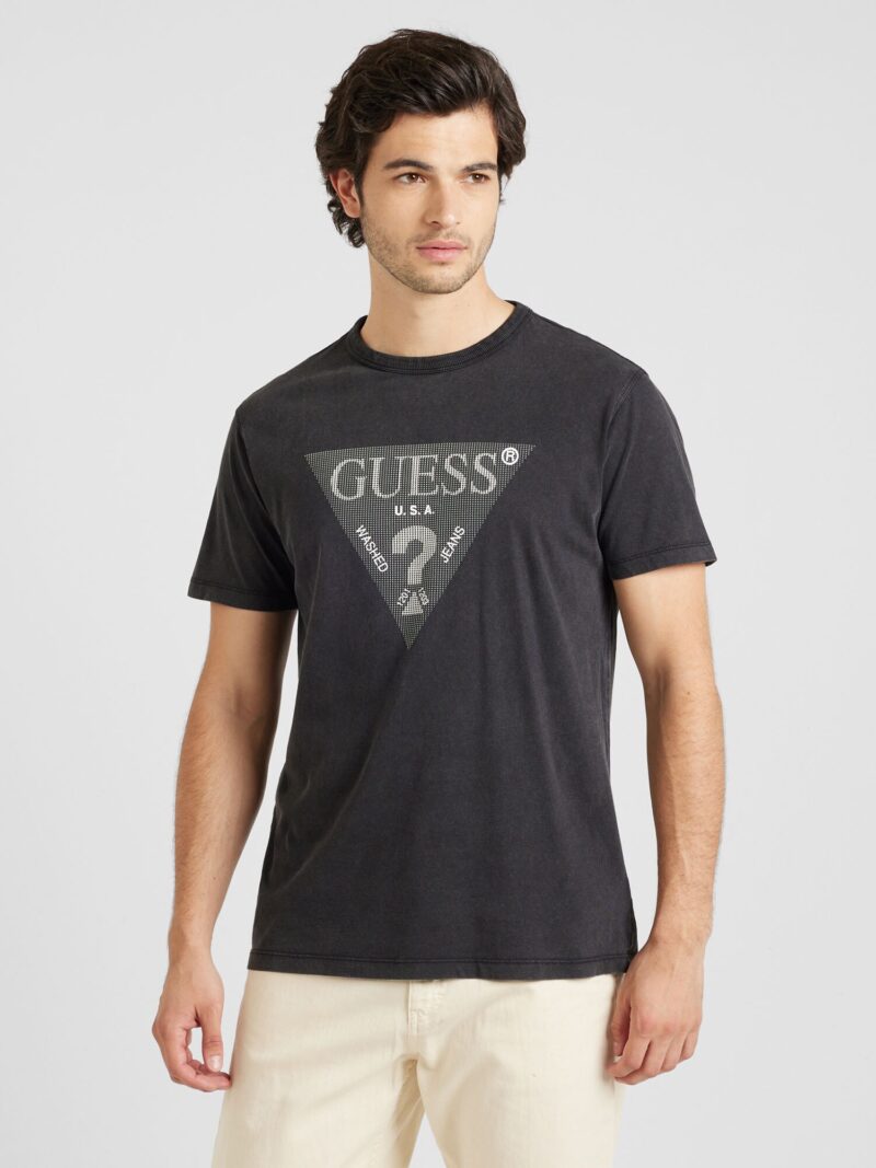 GUESS Tricou  gri / negru / alb murdar preţ