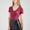 GUESS Tricou  roșu burgundy