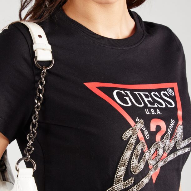 Preţ GUESS Tricou  roșu / negru / argintiu / alb