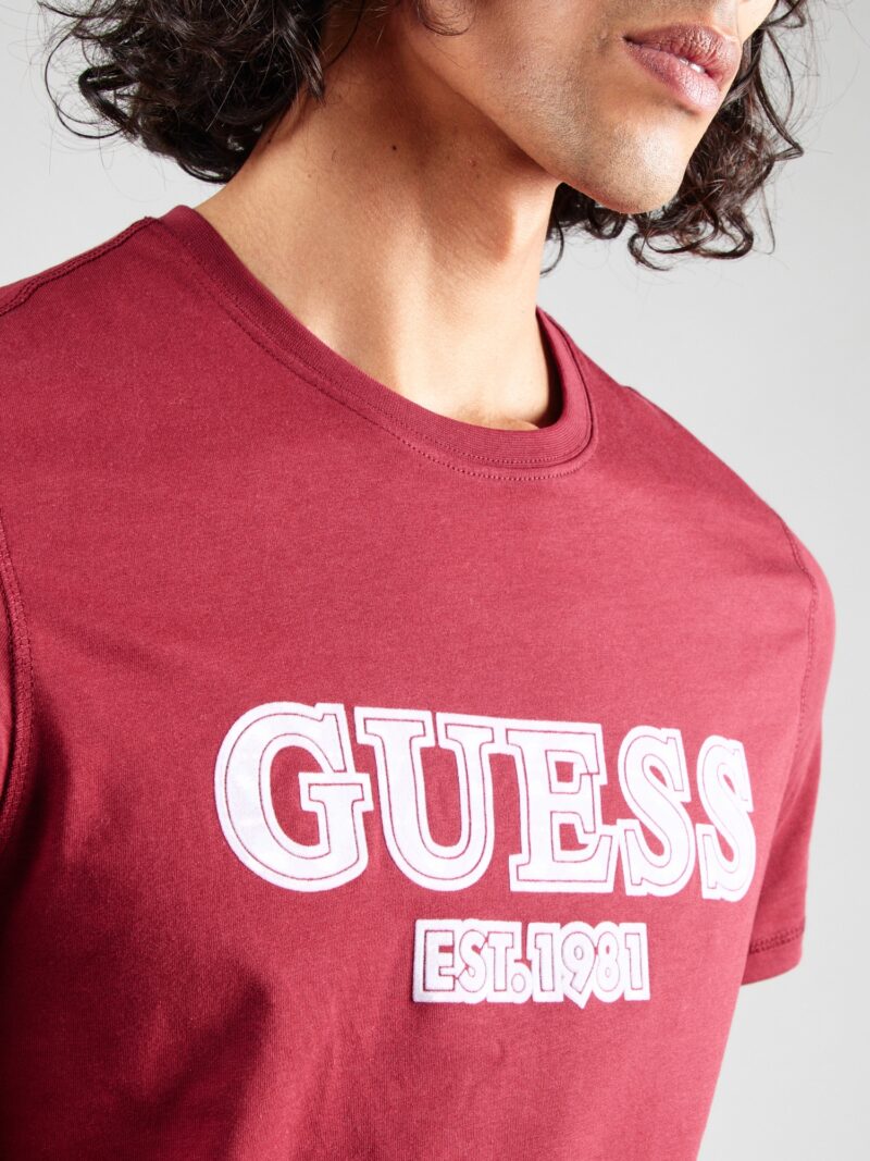 Preţ GUESS Tricou  roșu vin / alb