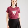 GUESS Tricou  sângeriu / roșu burgundy / negru / alb