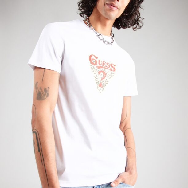 GUESS Tricou  verde / roșu pepene / alb