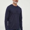 Gant longsleeve din bumbac culoarea albastru marin