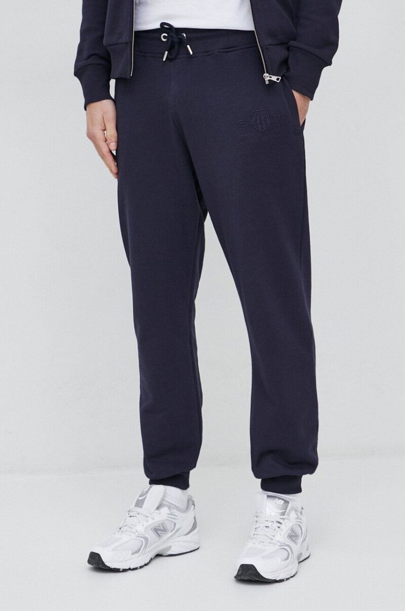 Gant pantaloni de trening din bumbac culoarea albastru marin