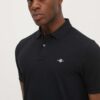 Gant polo de bumbac culoarea negru