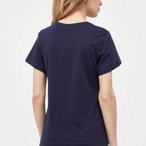 Gant tricou din bumbac culoarea albastru marin preţ