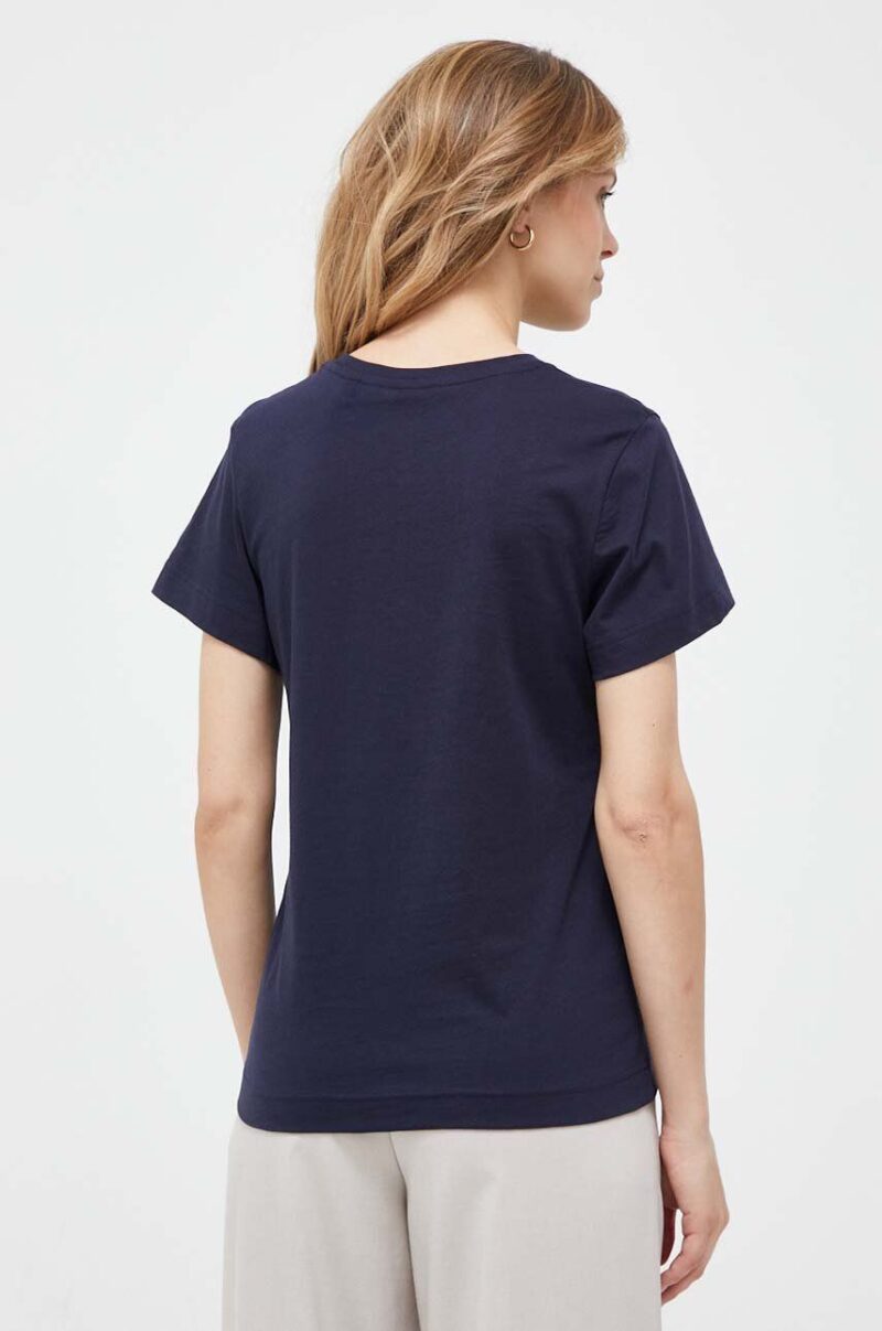 Gant tricou din bumbac culoarea albastru marin preţ