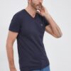 Gant tricou din bumbac culoarea albastru marin