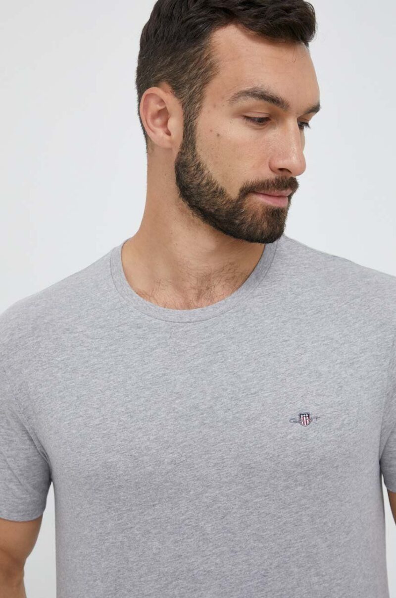 Gant tricou din bumbac culoarea gri