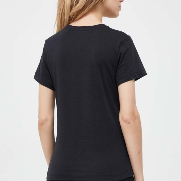 Gant tricou din bumbac culoarea negru preţ