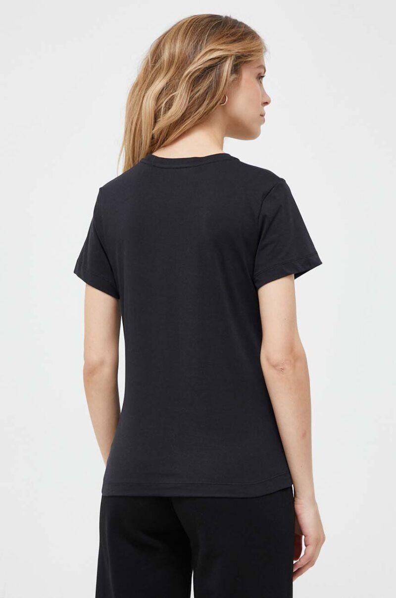 Gant tricou din bumbac culoarea negru preţ