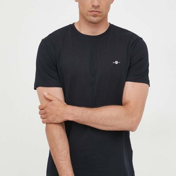 Gant tricou din bumbac culoarea negru