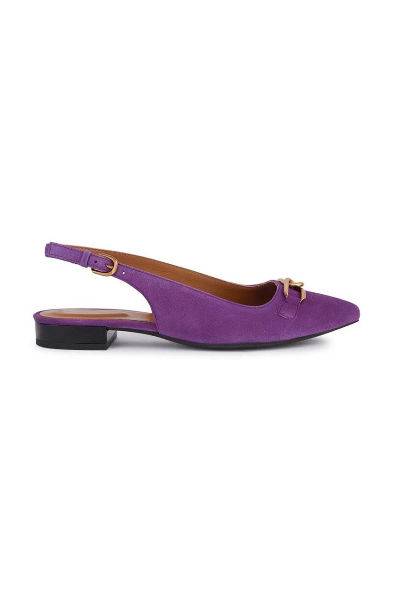 Geox balerini din piele intoarsa D CHARYSSA culoarea violet