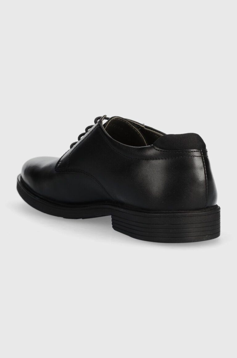 Geox pantofi de piele culoarea negru preţ