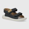 Geox sandale din năbuc pentru copii SANDAL LIGHTFLOPPY culoarea albastru marin