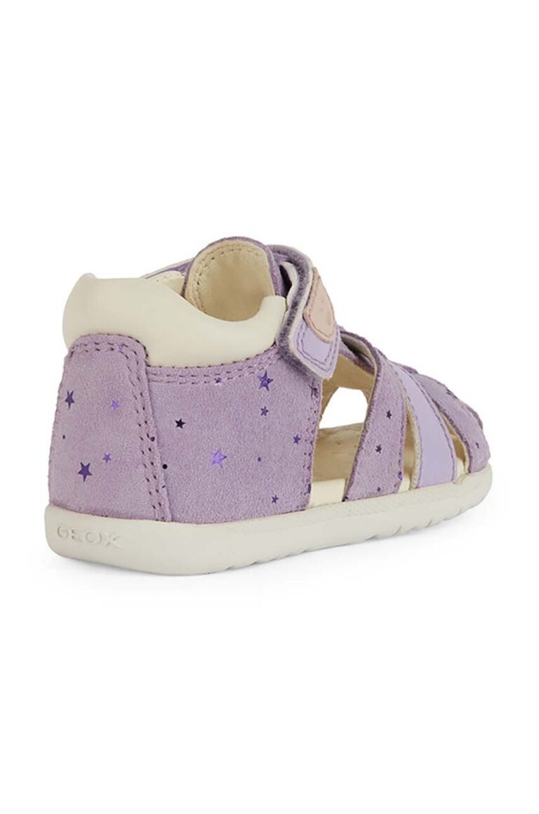 Geox sandale din piele pentru copii SANDAL MACCHIA culoarea violet preţ