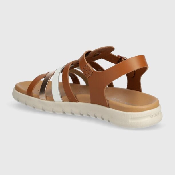 Geox sandale din piele pentru copii SANDAL SOLEIMA culoarea maro preţ