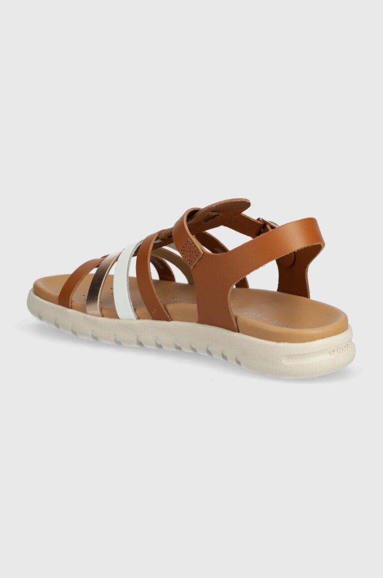 Geox sandale din piele pentru copii SANDAL SOLEIMA culoarea maro preţ