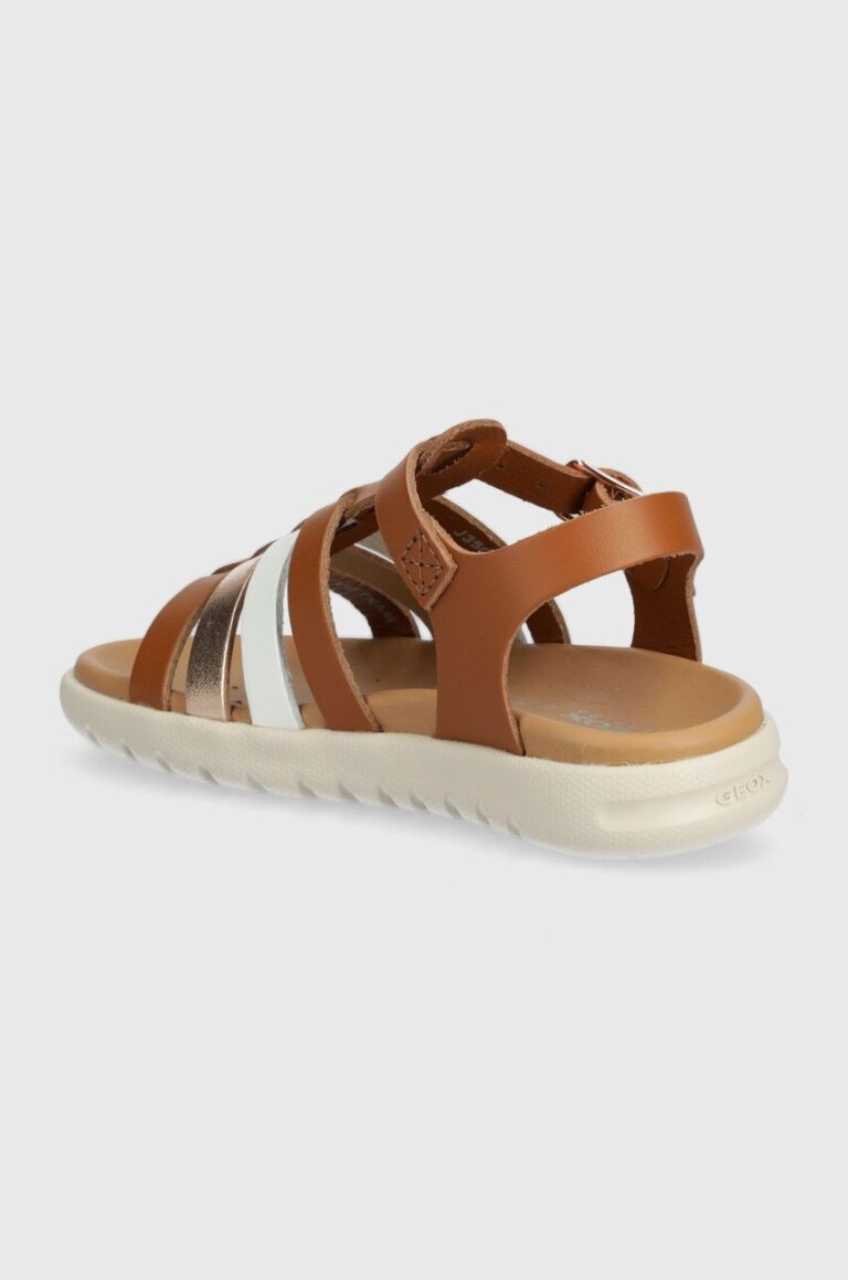 Geox sandale din piele pentru copii SANDAL SOLEIMA culoarea maro preţ