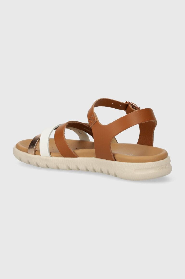 Geox sandale din piele pentru copii SANDAL SOLEIMA culoarea maro preţ