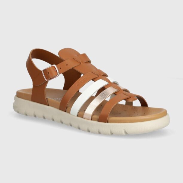 Geox sandale din piele pentru copii SANDAL SOLEIMA culoarea maro