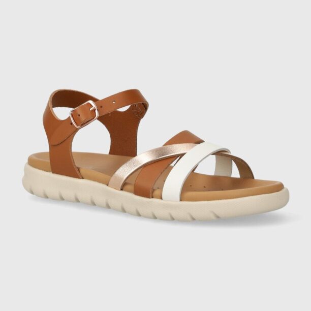 Geox sandale din piele pentru copii SANDAL SOLEIMA culoarea maro