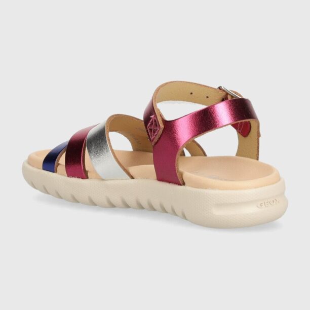 Geox sandale din piele pentru copii SANDAL SOLEIMA culoarea violet preţ