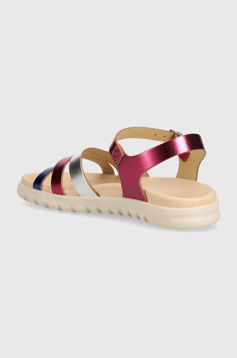 Geox sandale din piele pentru copii SANDAL SOLEIMA culoarea violet preţ