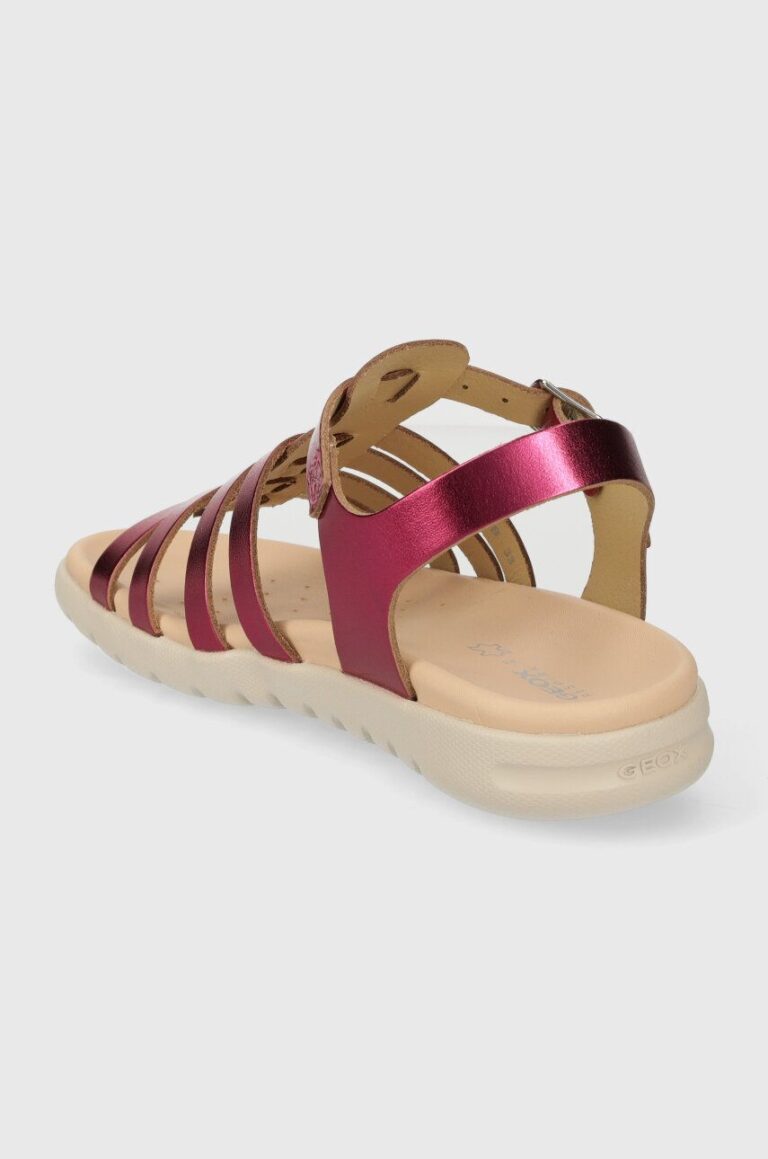 Geox sandale din piele pentru copii SANDAL SOLEIMA culoarea violet preţ