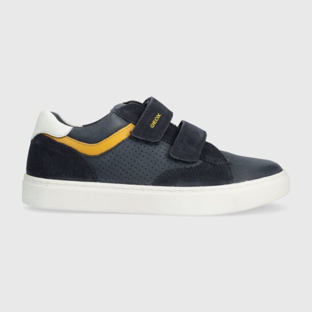 Geox sneakers de piele întoarsă pentru copii NASHIK culoarea albastru marin