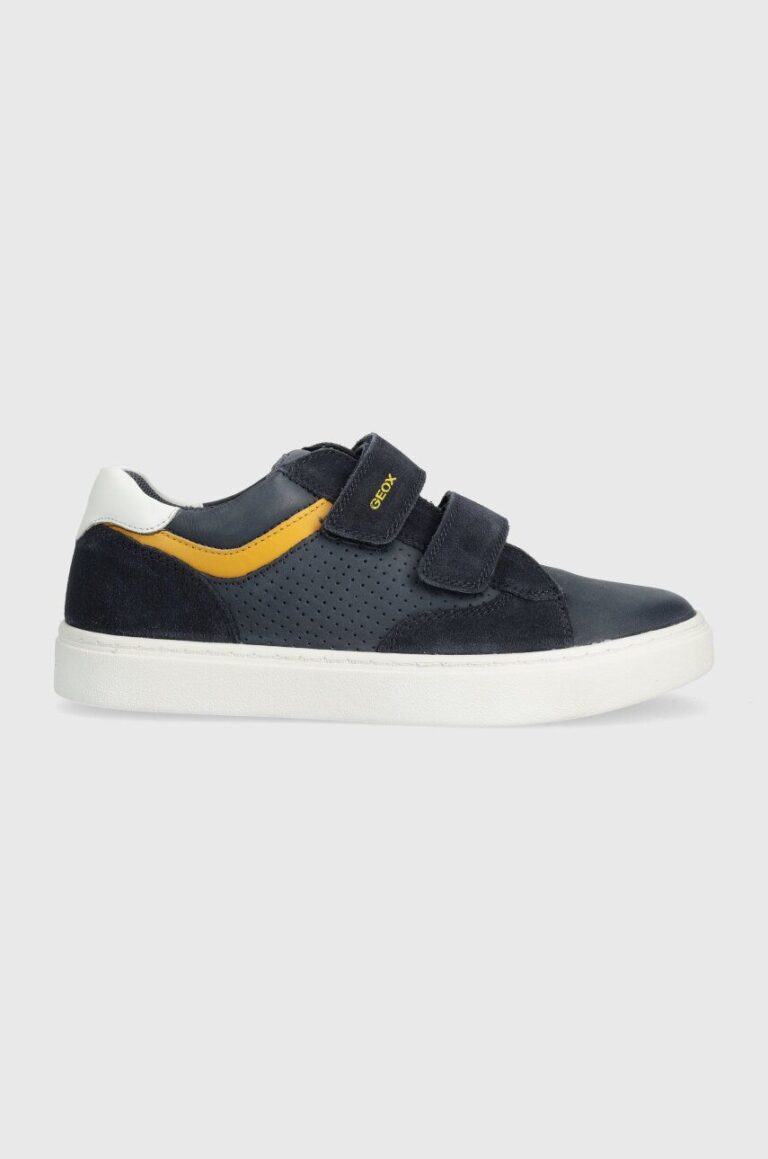 Geox sneakers de piele întoarsă pentru copii NASHIK culoarea albastru marin