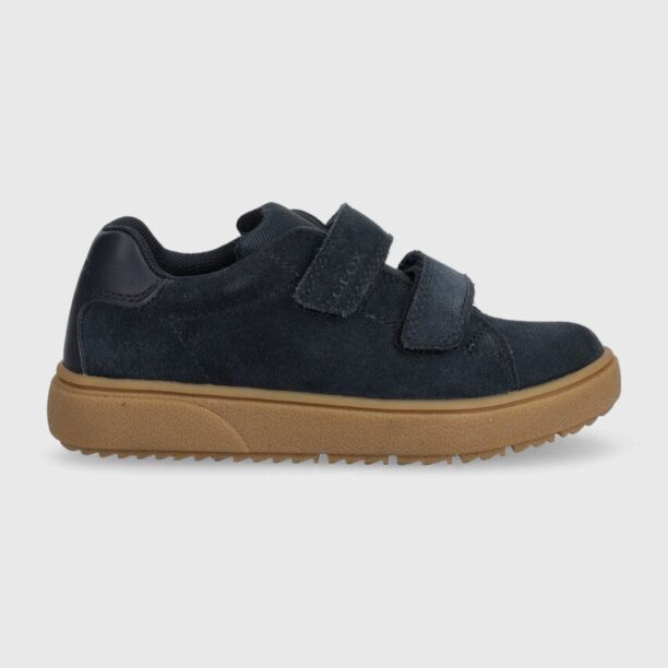 Geox sneakers de piele întoarsă pentru copii culoarea albastru marin